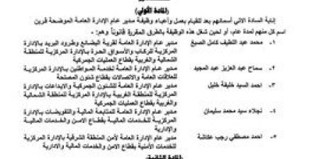 صورة قرار السيد رئيس مصلحة الجمارك رقم ١٦٢ لسنة ٢٠٢٤ بخصوص إنابة السادة الآتي أسمائهم بعد للقيام بعمل وأعباء وظيفة مدير عام الإدارة العامة الموضحة قرين اسم كل منهم لمدة عام، أو لحين شغل هذه الوظيفة با