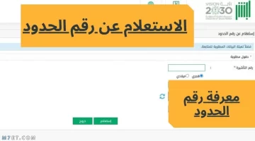 استعلم عن رقم الحدود للمقيم