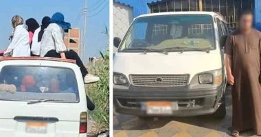 أمن البحيرة ينجح في ضبط سائق الميكروباص المتهور مع ركاب فوق السقف