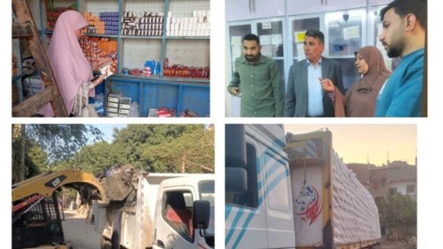إزالة 266 إشغالًا متنوعًا وحجز 18 محضرًا لمخالفات تموينية في بني سويف