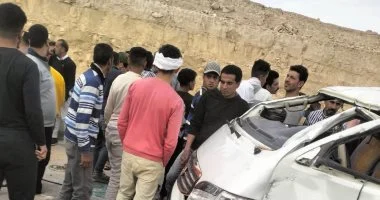 تصادم مروع يوقع 3 إصابات نتيجة دهس سيارة على طريق القاهرة الفيوم الصحراوي