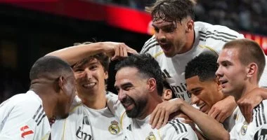 تفوق ريال مدريد على أتلتيك بيلباو في الشوط الأول بنتيجة 2 – 1