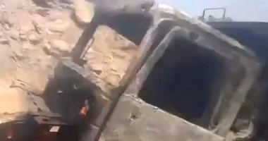 مصرع شخصين في تصادم مروع واحتراق سيارتي نقل بطريق إدفو مرسى علم